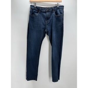 Copper & Oak Mens Slim Straight Dark Wash Blue Denim Jeans HOF504 38x32 Workwear